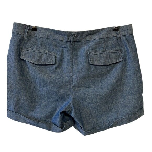Banana Republic Shorts Womens Denim Chambray 5 Pockets Blue 100% cotton sz 12 - Picture 4 of 9